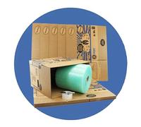 Trojan Packaging Moving Kit Essentials, Contains 10 Strong Double Wall Packing Boxes 51x29x29cm with Room Check Boxes, 1 Roll of Tape, 25m Green Bio Bubble Wrap and 1 Sharpie Pen