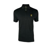Trojan Plain Badged Zip Polo Shirt TR/8970 Black
