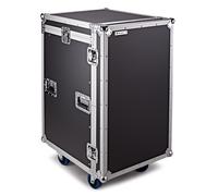Trojan Pro 16U Heavy-Duty Wheeled Mixer Rack Flight Case