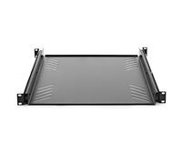 Trojan Pro 1U Sliding Racktray | Detachable for Convenient Installation, Diagonal Slots for Secure Mounting, Adjustable Rack Ears 360-525mm, Steel, 1U