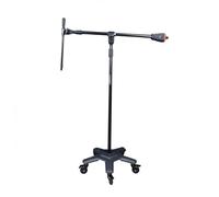 Trojan Pro Overhead Heavy Duty Microphone Stand with Wheels | Quick Setup for Efficient Recording, Secure Positioning with Locking Castors, Height Adjustable Up to 216cm, Wheels
