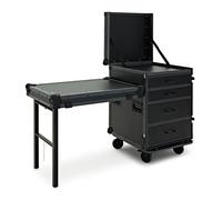 Trojan Pro Stealth 4-Drawer Single Table Heavy-Duty Wheeled Workstation Flight Case