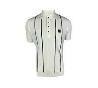 Trojan Raised Stripe Fine Gauge Polo Shirt TR/8965 Ecru