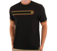 Trojan Retro Print Ringer T Shirt Black