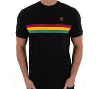 Trojan Retro Stripe Pique T-shirt Black