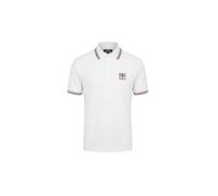 Trojan St George Badge Pique Polo Premium 220gr Pure Cotton Two Button Placket Twin-Tipping Regular Fit - TR/9078 White