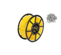 Trojan Strapping Roll 12mm Wide Yellow Pastic Hand Pallet Banding, 1000m. 300kg Brake Strain + FREE METAL SEAL CLIPS (Yellow)