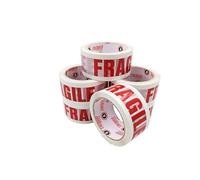 Trojan Tapes Heavy Duty Industrial Quality All Purpose Parcel Packaging Tape 48mm x 66m Long With Strong Adhesive for all Mailing and Shipping Boxes Brown, Clear or Fragile in Packs of 6 (Fragile)