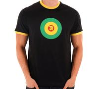 Trojan Target Ringer T Shirt Black