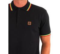Trojan Three Colour Tipped Pique Polo TC/1041 3XL Black