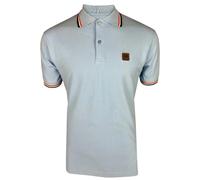 Trojan Three Colour Tipped Pique Polo Powder Blue