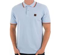 Three Colour Tipped Pique Polo Shirt Powder XL