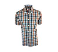 Trojan Windowpane Check Short Sleeve Button Down Shirt with Matching Pocket Square TC/1034