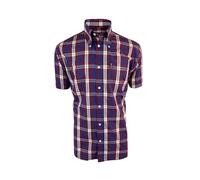 Trojan Windowpane Check Short Sleeve Button Down Shirt with Matching Pocket Square TC/1034