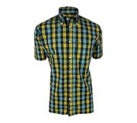 Trojan Windowpane Check SS Shirt Navy MEDIUM and LARGE ONLY
