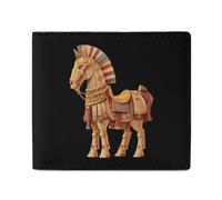 Trojan1 Horse Funny Wallets Slim Soft Front Pockets Bifold Wallet with ID Credit Card Holder