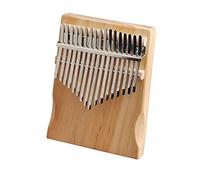 TRoki 17-Key Thumb Finger Piano in Pine Wood - Perfect for Beginner Kids - Includes Tuning Tool and Sticker - Silver Color Option