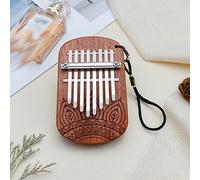 TRoki Beginner's Gift: Mahogany Kalimba Thumb Piano with 8 Keys - Wooden Keyboard Percussion Instrument