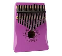 TRoki Solid Wood Thumb Piano - 17 Keys - Vibrant Purple Color - Musical Instrument with Finger-Solid Body