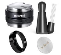 troletoi 51 mm Espresso Accessories Kit - Coffee Distributor & Tamper Leveler, WDT Tool, Dosing Funnel and Puck Screen Espresso Tools for Delonghi 51 mm Espresso Machines and Portafilters