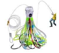 Troll Bait for Anglers - Simulated Squid Bass Bait - Realistic Sea Fishing Swimming Bait for Trout Kayak Night Angler Catfish Bass Fly Fishing Father Enthusiasts Crappie