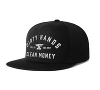 Troll CO. Clothing Dirty Hands Clean Money Meshback Hat - Black, Adjustable Snapback, Curved Brim, One Size Fits Most, Black - Snapback, One Size