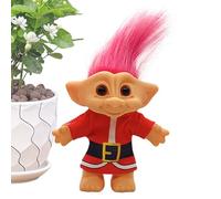 Troll Doll | 10cm Christmas Ugly Little Doll | Beautifully Crafted Adorable Shelf Figurines, Eye-Catching Design Collectible Desk Ornament, Holiday Decoration For Living Room Bedroom Bookshelf