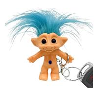Troll Doll Keychain - 80s Nostalgic Vintage Design Lucky troll Keychain | Long Hair Magic Collectible Troll Toys | 10cm Retro Style Enamel Keyring for Bag Accessories