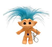 Troll Doll Keychain - Cute Nostalgic Figurine Charm, Colorful Hair Troll Doll Keychain | Crazy Colourss Hair Figurines, Vintage Dolls Adorable Anti Lost Key Ring 10cm For Backpacks Fun Party Favor