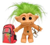 Troll Doll Keychain - Good Luck Troll Dolls, Key Rings Cute, Keychain Key Holder, 10 cm Crazy Colour Hair Figurine Key Ring, Cute Cartoon Bag Purse Charm Kids Toy