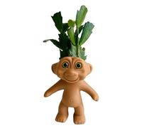 Troll Face Plant Pot - Boring Desk Free Office, Weird Resin Planter, Drainage Hole Container, Funny Ugly Doll Figure, Small Holder, Gift for Men Women Garden Home Halloween Decor Usage