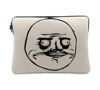 Troll Face Ugly Fun Meme Internet Jogue Laptop Case for Computer and Tablet 12-13 Inches Printed in France Linen Look