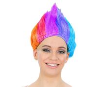 Troll Wig Ladies Bright Neon Coloured Troll Fancy Dress Accessory Adults Mens