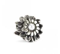 Trollbeads Chrysanthemum of November TAGBE-00037 - Pearl / Sterling Silver