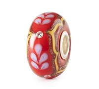 Trollbeads Crimson Silk Brilliance Glass Bead TGLBE-00254 - Refined - Glass / Sterling Silver
