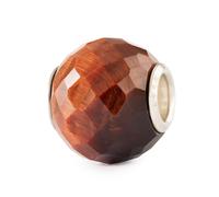 Trollbeads Round Red Tiger Eye Facet Bead TSTBE-00045 - Classic - Sterling Silver / Tiger's Eye