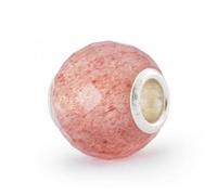 Trollbeads Round Strawberry Quartz Facet Bead TSTBE-00033 - Stone/Silver