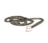 Trollbeads Silver 925 Fantasy Necklace With White Pearl, 80 cm / 31.5 inch