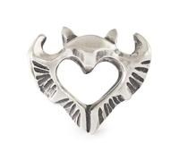 Trollbeads TAGBE-10290 Sterling Silver Wings and Horns Heart Charm