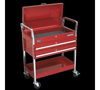 Sealey CX1042D Trolley 2-level Heavy-duty With Lockable Top & 2 Drawers, Multi