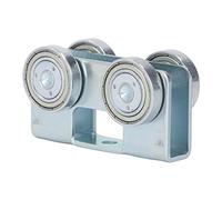 Trolley Assembly Roller, U Shaped 4 Wheel Silent Roller Bearings, Stable and Safe Strut Channel Trolley for Household Movable Door, Wardrobe, Large Iron Door (Load of 550lb)