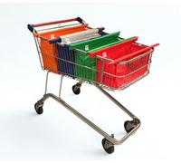 Trolley Bags for Shopping Trolley, Pack of 4 Express vibe Bags with cool bag for Shallow Trolleys, Replace Carrier Bags, Heavy Duty Reusable Fabric Foldable Bag for Grocery Food Shopping