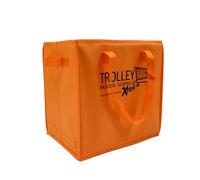 Trolley Bags Xtra bag, Reusable Grocery Shopping, Foldable, rigid sides, rigid bottom, Multipurpose, Heavy Duty, Tote, Daily, Utility, w/hard bottom (Orange)