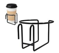 Trolley Beverage Support - Clip On Edge Attachment, 3x3.5 Inch Spatial Capacity, Rigid Frames Structural Stabilization, Synthetic Coating Finish | Cup Holder For Grocery Shoppers & Strollers