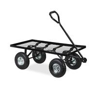 Trolley cart Flatbed Wagon Portable Handcart 200 kg Pneumatic Wheels Steel Frame