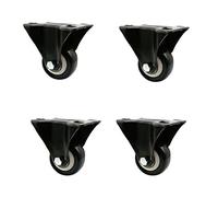 Trolley Furniture Caster,Replacement Castors Wheels,Rubber Casters,One Pack of Four(No Scratches/Noise) The Perfect Casters for Small Equipment and Small Room Furniture (Black 1.5 inch)