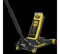 Sealey 3 Tonne Low Profile Trolley Jack, Car Jack, with Rocket Lift - Yellow - 3040AY