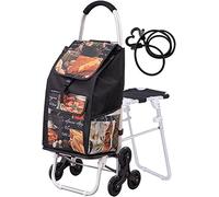 Trolley LightweightShopping Trolley on Wheels Foldable Shopping Trolleys Foldable Utility Cart With Climb Stairs Wheels And Elastic RopeLightweight Watertight Shopping Bag Folding Grocery C