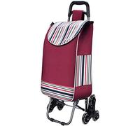 Trolley LightweightShopping Trolley on Wheels Foldable Shopping Trolleys Folding Grocery Cart Shopping Hand Truck Foldable Utility Cart with Climb Stairs Wheels and Elastic Rope (A)