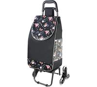 Trolley LightweightShopping Trolley on Wheels Foldable Shopping Trolleys Folding Grocery Cart Shopping Hand Truck Foldable Utility Cart with Climb Stairs Wheels and Elastic Rope (A)